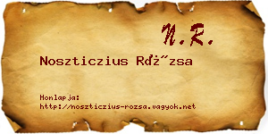 Noszticzius Rózsa névjegykártya