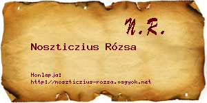 Noszticzius Rózsa névjegykártya