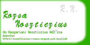 rozsa noszticzius business card
